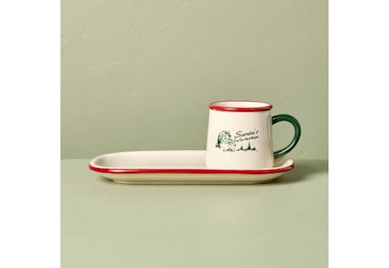 Magnolia Stoneware Cookie Plate Set