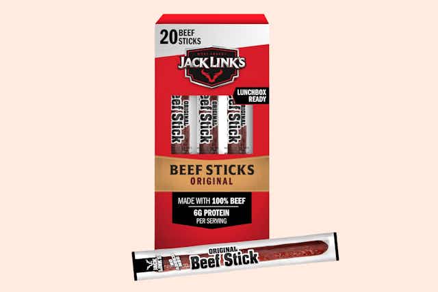 Jack Link's Beef Sticks 20-Pack, as Low as $9.08 on Amazon card image
