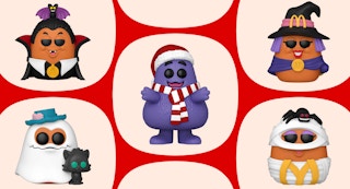 The McDonald's Halloween nuggets and Grimace holiday Funko pops