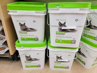 large containers of cat litter