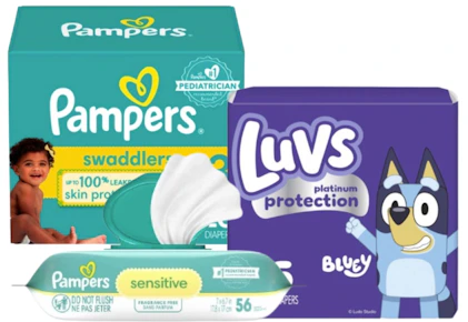 3 Pampers + 2 Luvs