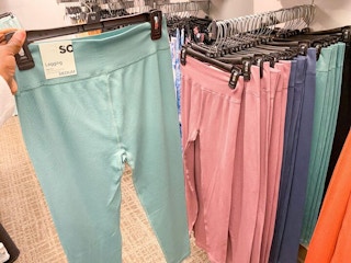leggings on hanger in store