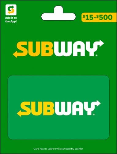 $15 Subway Gift Card