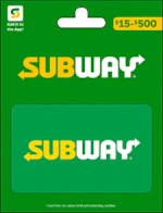 $15 Subway Gift Card