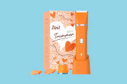 bikini trimmer on a blue background