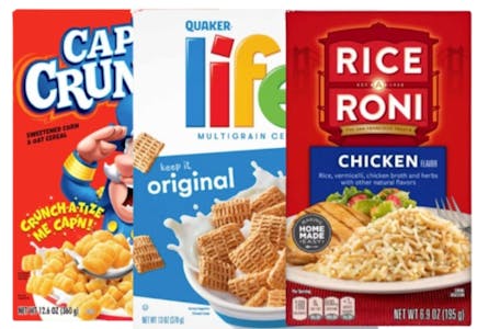 6 Quaker + 6 Rice-A-Roni Items