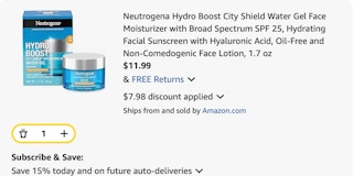 Neutrogena hydro boost Amazon receipt