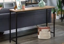 wooden and metal console table