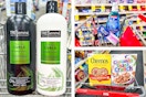 collage image of tresemme shampoo, crest toothpaste and mouthwash, and general mills cereal