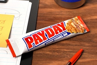 Payday candy bar on office desk     