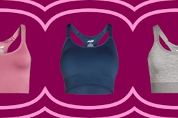 pink, navy blue, and gray sports bras