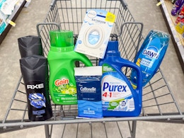 dawn febreze cottonelle purex axe gain items in walgreens cart