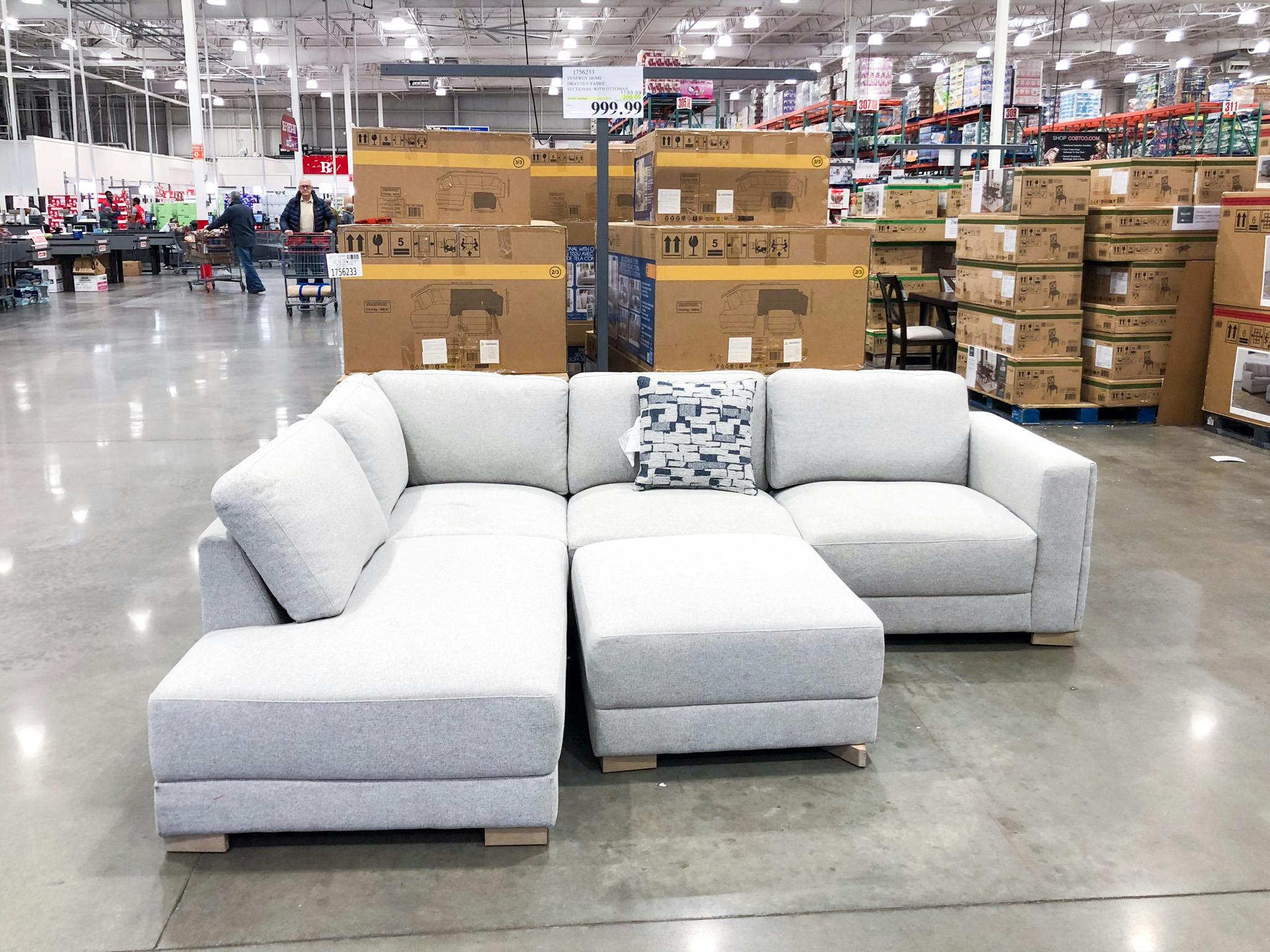 Costco S Fabric Sectional With Ottoman Only 999 99 Reg 1 199 99   Costco Drayden Fabric Sectional With Ottoman 