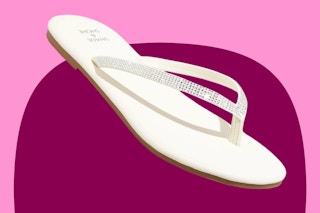 An Ivory flip flop sandal with bling thong from the brand Shade & Shore at Target