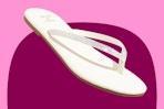 An Ivory flip flop sandal with bling thong from the brand Shade & Shore at Target