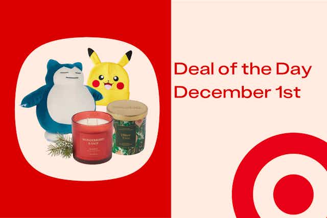Target Deal of the Day: 30% Off Candles, 20% Off Pokemon, & More card image