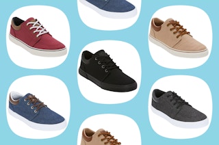 ccollage of men's boat shoes in different colors