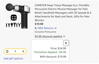 massage gun Amazon receipt
