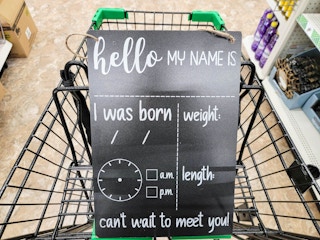 birth announcement chalkboard