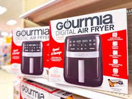 gourmia air fryer sitting on a target shelf