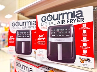 gourmia air fryer sitting on a target shelf
