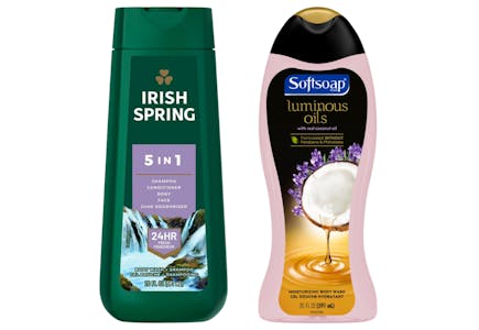 1 Irish Spring + 1 Softsoap Body Wash