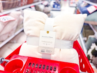 threshold chenille throw pillow set sitting in a target cart