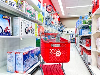 target bikes sitting on shelves